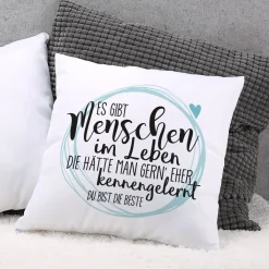 Kissen für besondere Menschen mit Ihrem Wunschtext