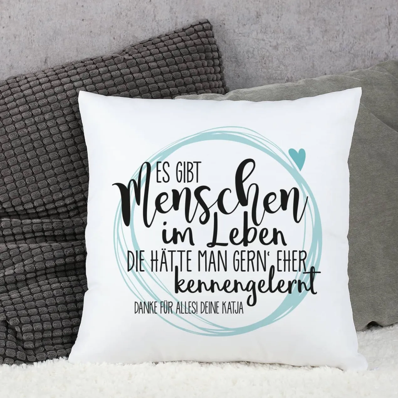 Kissen für besondere Menschen mit Ihrem Wunschtext