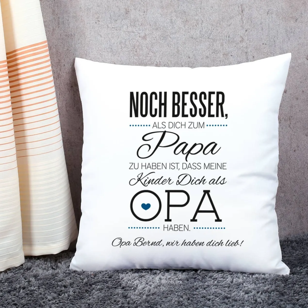 Kissen für den besten Opa mit tollen Spruch und persönlichen Text