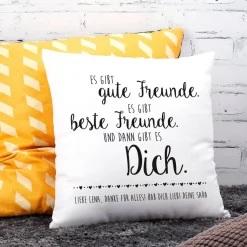 Kissen für die beste Freundin mit Wunschtext