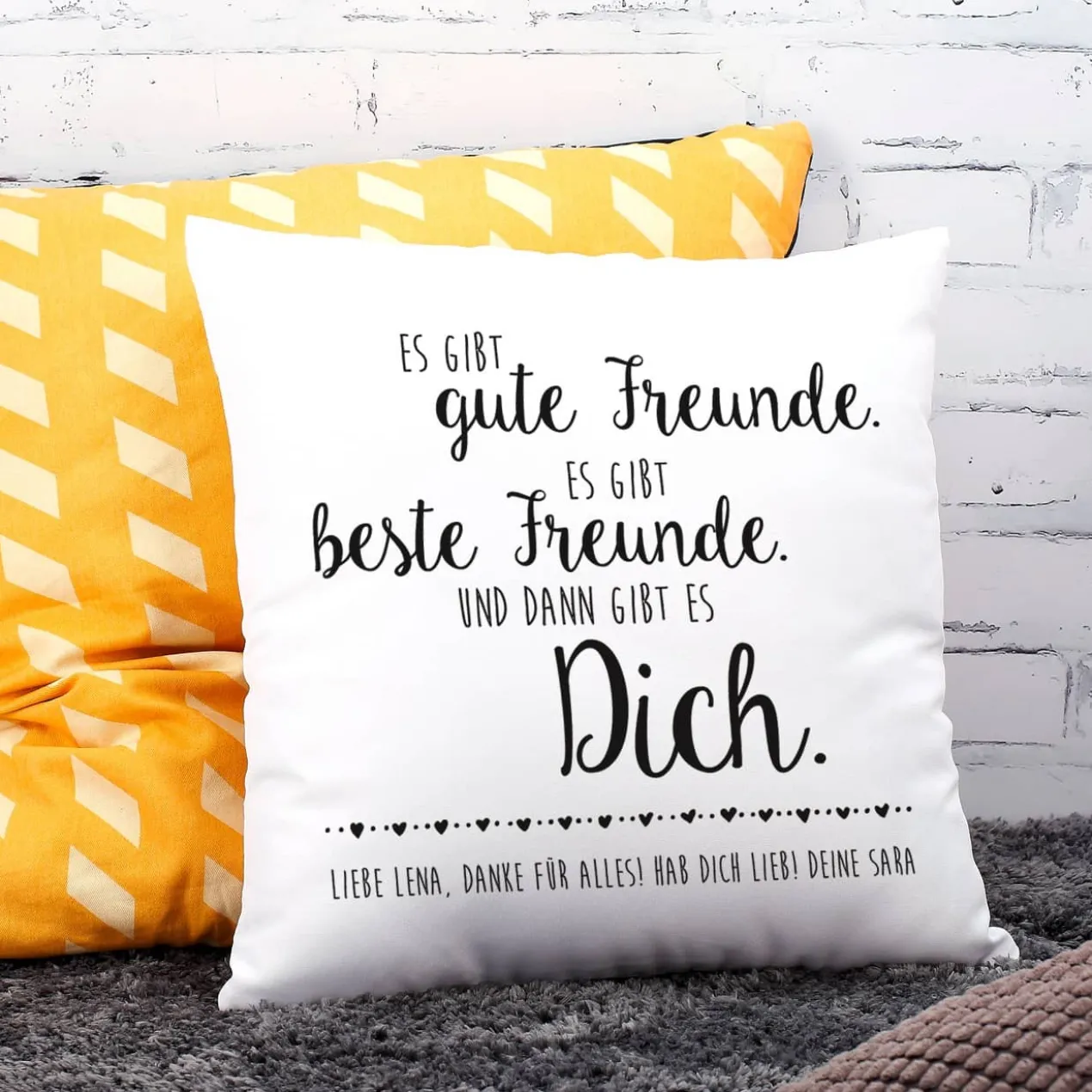 Kissen für die beste Freundin mit Wunschtext