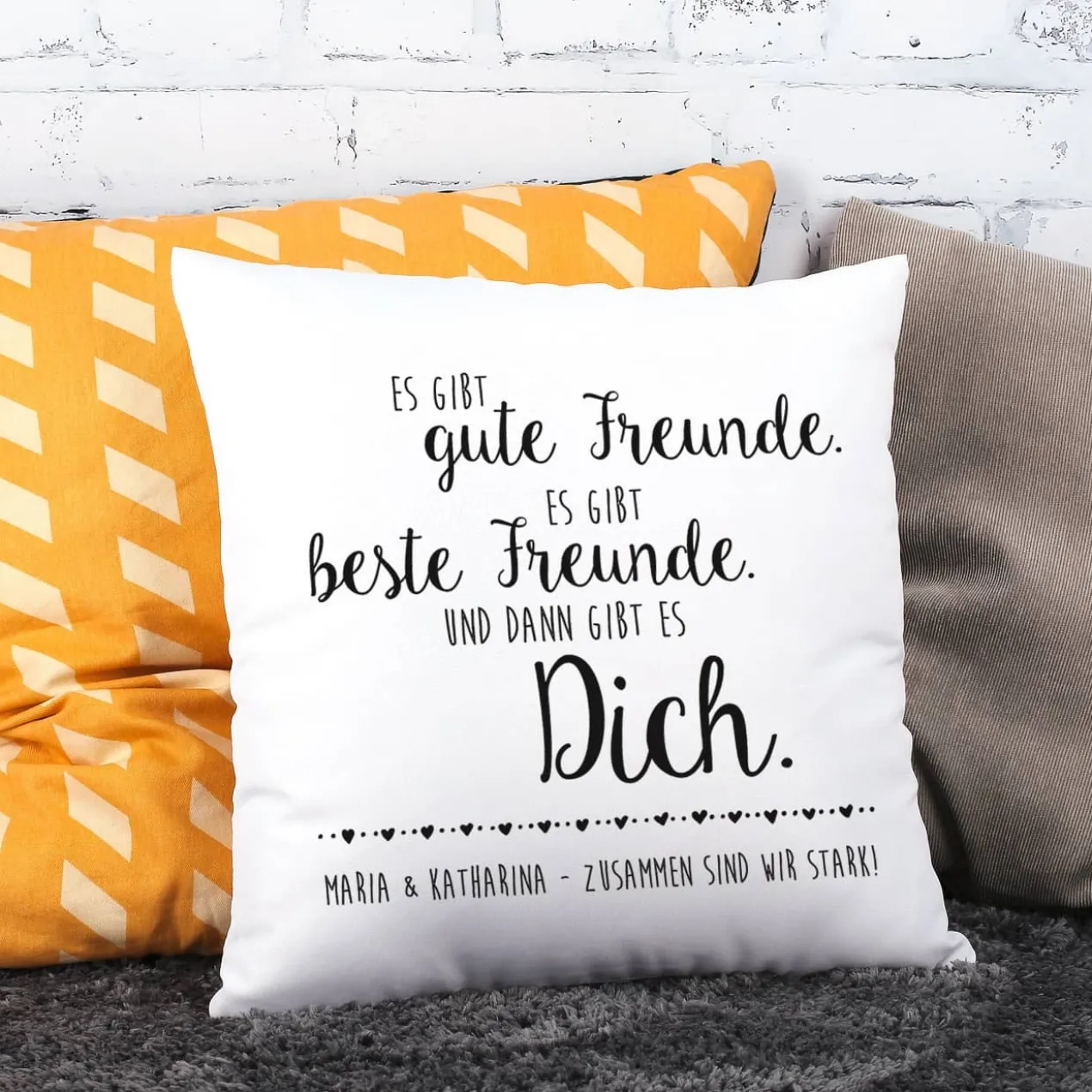 Kissen für die beste Freundin mit Wunschtext