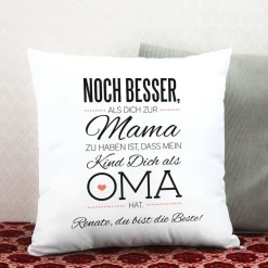 Kissen für die beste Oma mit tollen Spruch und persönlichen Gruß