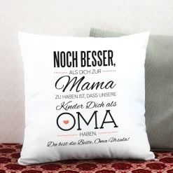 Kissen für die beste Oma mit tollen Spruch und persönlichen Gruß