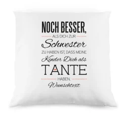 Kissen für die beste Tante mit kurzem Wunschtext