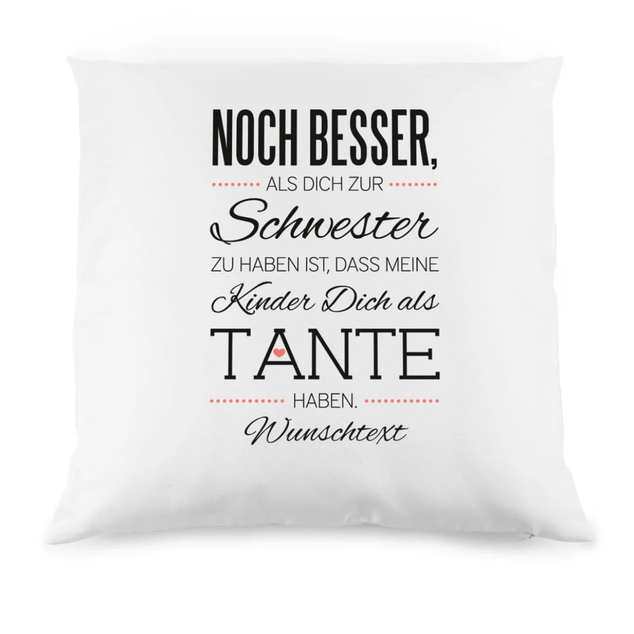 Kissen für die beste Tante mit kurzem Wunschtext