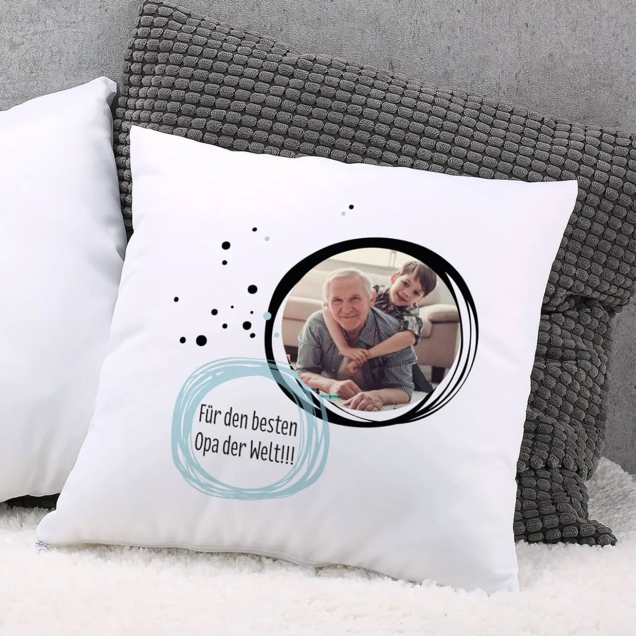 Kissen mit Foto und Wunschtext