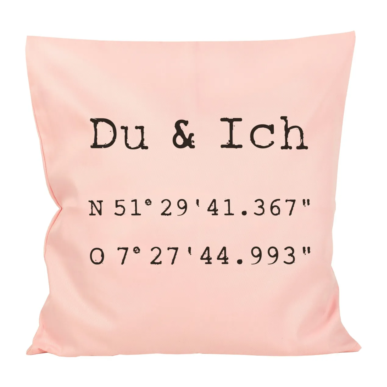 Kissen mit Koordinaten & Wunschtext personalisiert | Geschenk zum Hausbau & Einzug für Wohnung