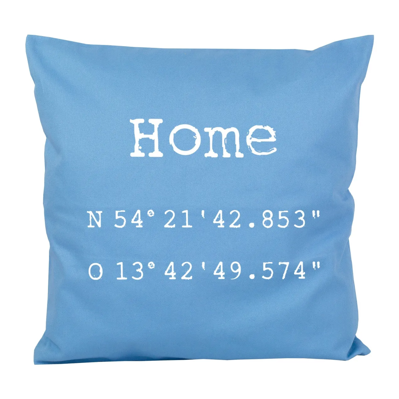 Kissen mit Koordinaten & Wunschtext personalisiert | Geschenk zum Hausbau & Einzug für Wohnung
