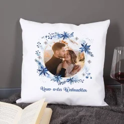 Kissen mit winterlichem Fotomotiv und Ihrem Wunschtext