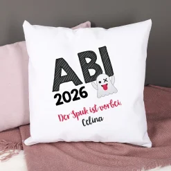 Kissen zum Abitur mit Name - Der Spuk ist vorbei!