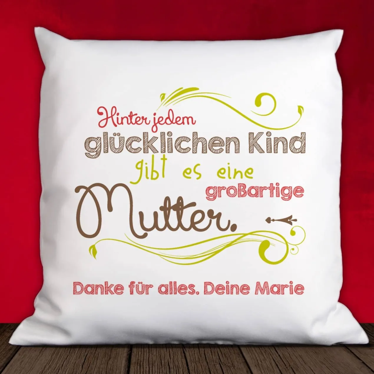 Kissen zum Muttertag mit persönlichem Gruß