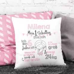 Kissen zur Einschulung für Mädchen