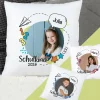 Kissen zur Einschulung mit Foto, Name und Schuljahr