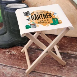 Klapphocker für Gärtner mit Name