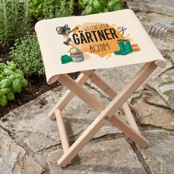 Klapphocker für Gärtner mit Name
