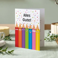 Klappkarte mit Wunschtext & Motivwahl personalisiert | Grußkarte für Geburtstag, Hochzeit & mehr