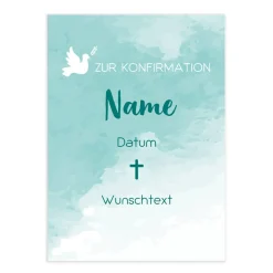 Klappkarten zur Konfirmation in Watercolor-Optik