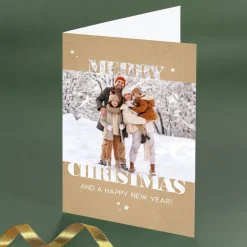 Klappkarte zu Weihnachten personalisiert mit Fotos & Wunschtext | Merry Christmas Motiv