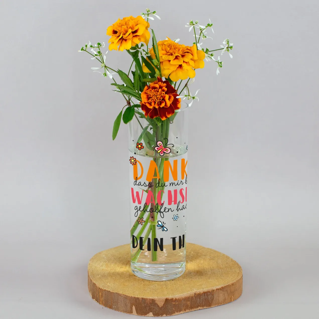 Kleine Blumenvase personalisiert mit Name | Danke Geschenk für Erzieher, Lehrer, Kita & Abschied
