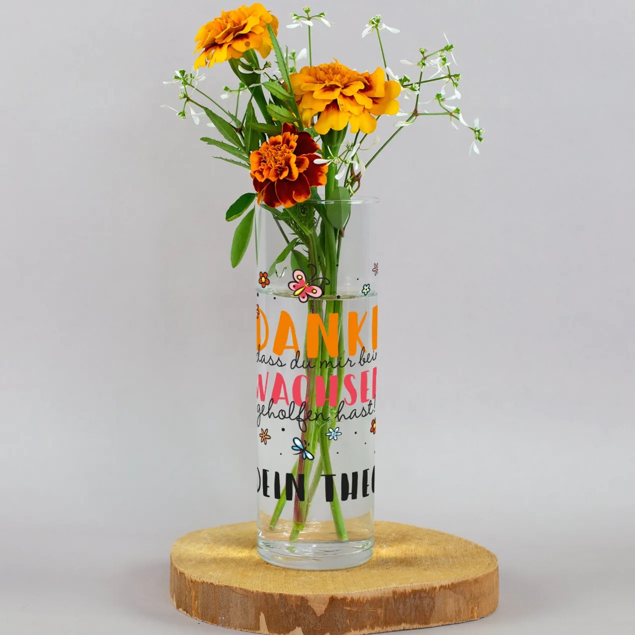 Kleine Blumenvase personalisiert mit Name | Danke Geschenk für Erzieher, Lehrer, Kita & Abschied