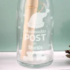 Kleine Flaschenpost zu Weihnachten mit Wunschname