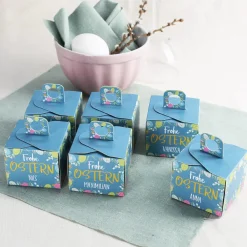 6 kleine Geschenkboxen zu Ostern mit Wunschname