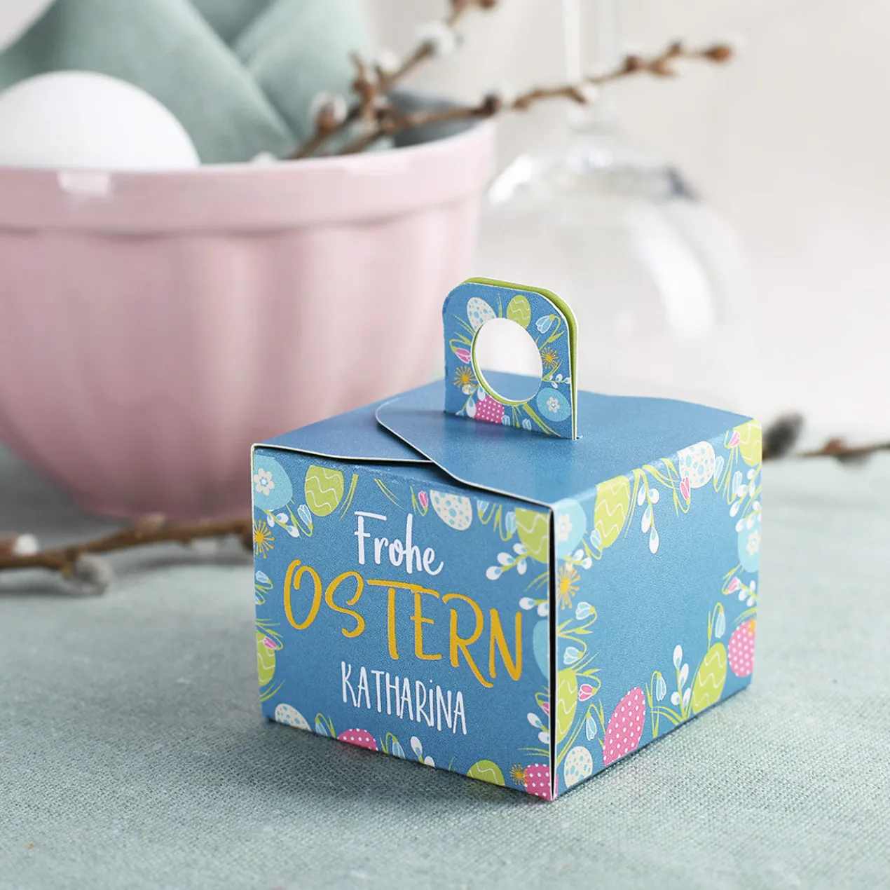 6 kleine Geschenkboxen zu Ostern mit Wunschname