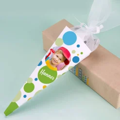 Kleine Geschwistertüte mit Foto und Name