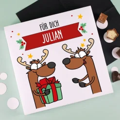 32 kleine Lindt Pralinen ohne Alkohol zu Weihnachten mit Rentiermotiv