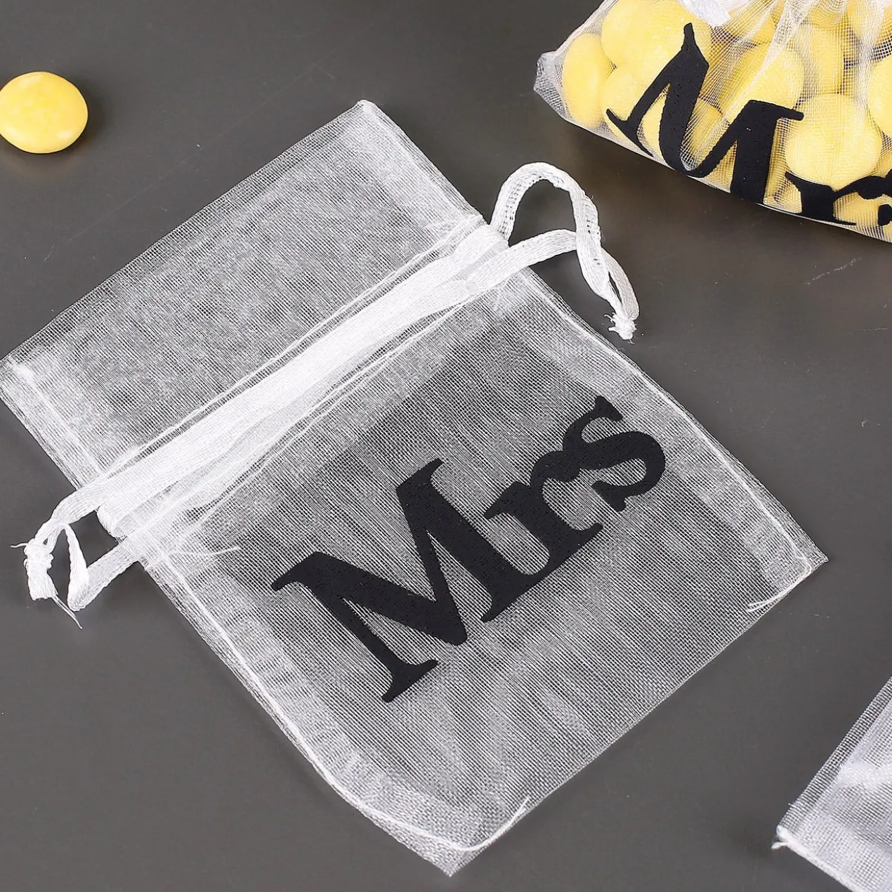 10 kleine Organza-Beutel Mrs Gastgeschenk zur Hochzeit