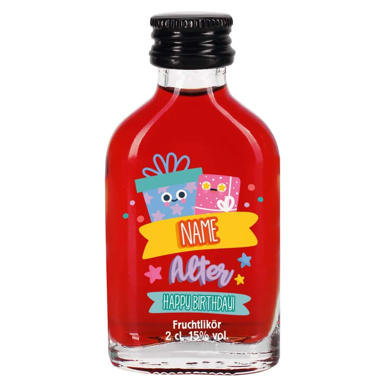 Kleine personalisierte Liköre zum Geburtstag