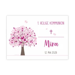Kleiner Banner zur Taufe, Konfirmation, Kommunion in 3 Farben | Personalisierbar | Lebensbaum