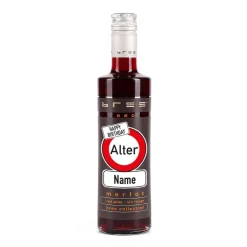 Kleiner BREE Wein zum Geburtstag mit Verkehrszeichen, Name und Alter