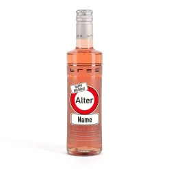 Kleiner BREE Wein zum Geburtstag mit Verkehrszeichen, Name und Alter
