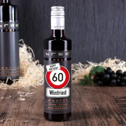 Kleiner BREE Wein zum Geburtstag mit Verkehrszeichen, Name und Alter
