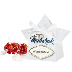 Kleiner Gruß zum Zuckerfest - Schachtel in Sternform mit 3 Lindorkugeln