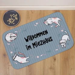 Kleiner Katzenteppich mit Wunschtext 76x45cm