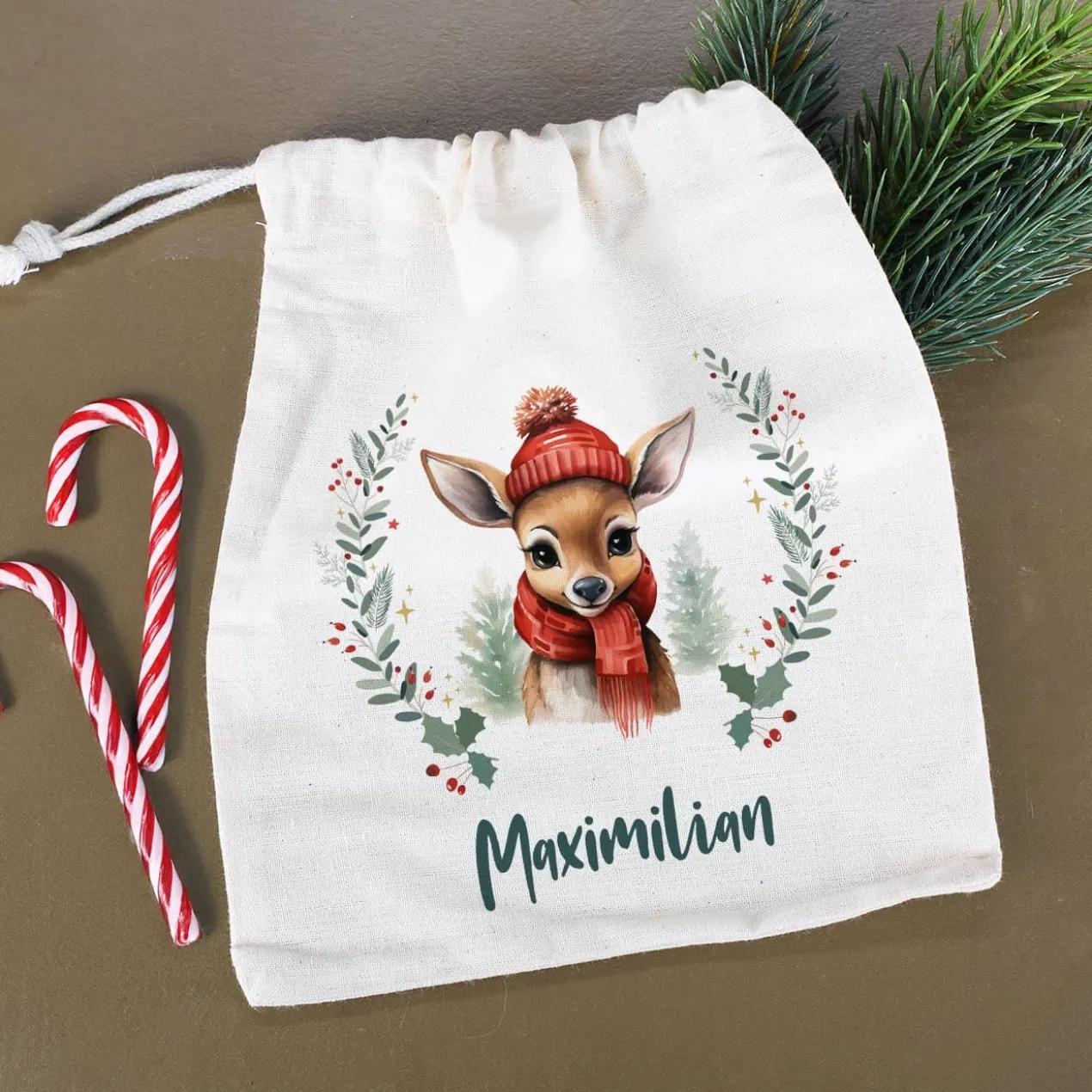 Kleiner Nikolaussack mit verschiedenen Motiven und Name