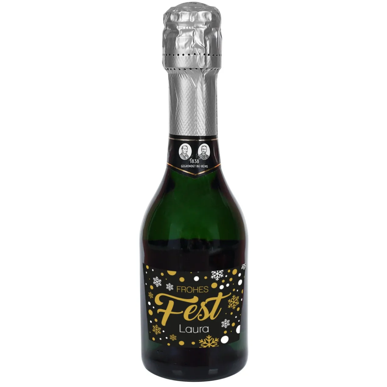 Kleiner Sekt zu Weihnachten mit Wunschname | Geldermann Flaschengärung