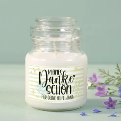 Kleines Dankeschön - Duftkerze mit Ihrem Wunschtext