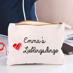 Kleine Tasche für Lieblingsdinge mit Namensaufdruck