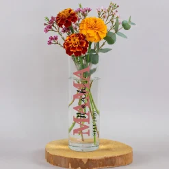 Kleine Vase für Mama mit Wunschtext & Jahr personalisiert | Geschenk zum Muttertag & Geburtstag