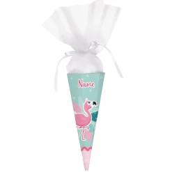 Kleine Zuckertüte mit Flamingo für Geschwister