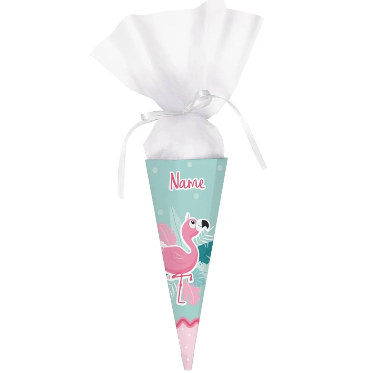 Kleine Zuckertüte mit Flamingo für Geschwister