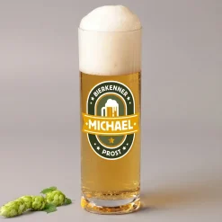 Kölschglas für Bierkenner mit Name personalisiert | Bier Glas als Geschenk für Männer & Köln Fans