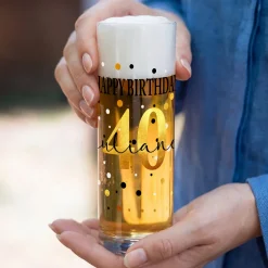 Kölsch Glas 'Happy Birthday' personalisiert mit Name & Alter | Bier Stange als Geschenk zum Geburtstag