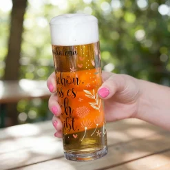 Kölschglas mit Name 'Schön, dass es Dich gibt' als Dankeschön | Bier Glas Geschenk zum Geburtstag