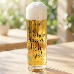 Kölschglas mit Name 'Schön, dass es Dich gibt' als Dankeschön | Bier Glas Geschenk zum Geburtstag