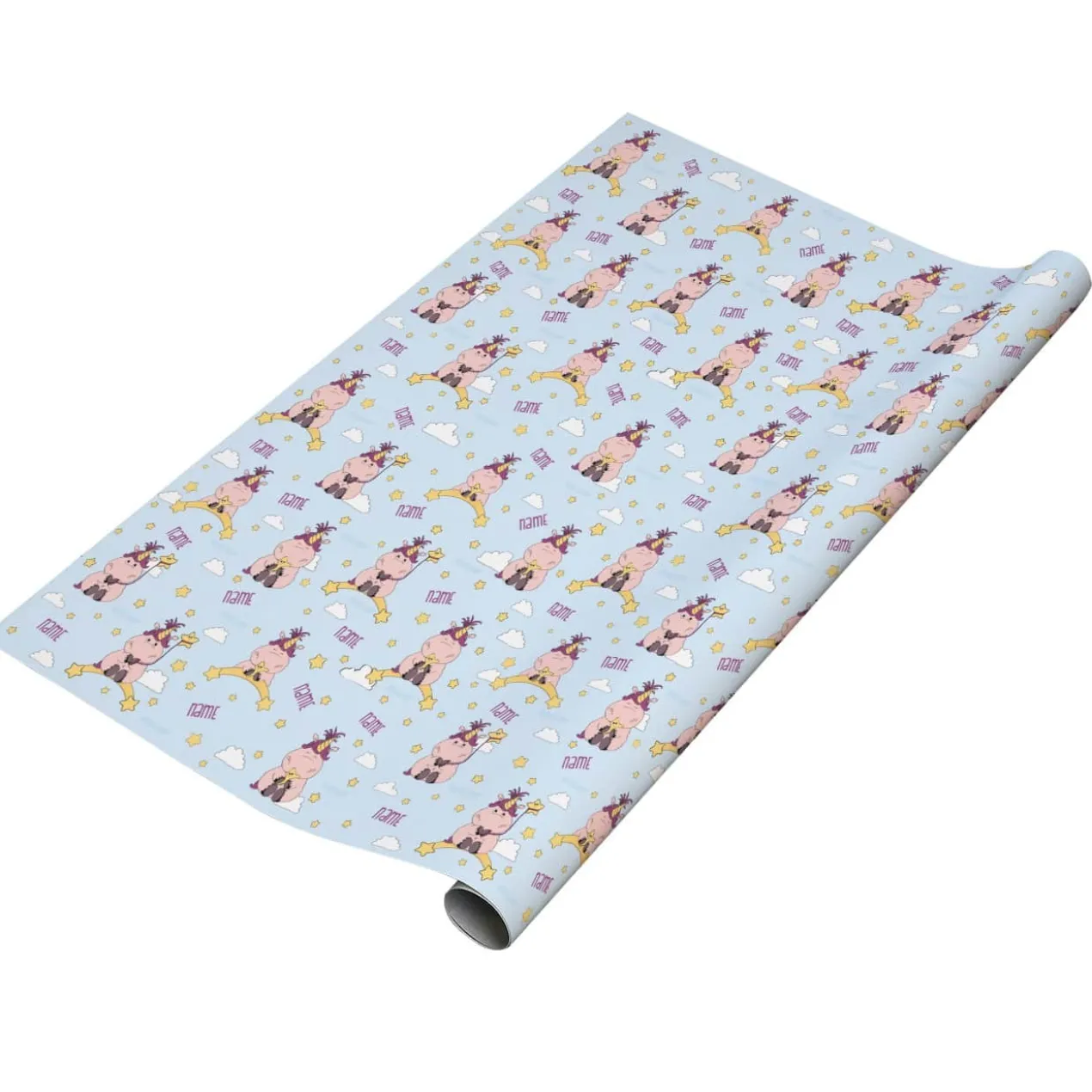 Knuddelhorn-Geschenkpapier mit Wunschname
